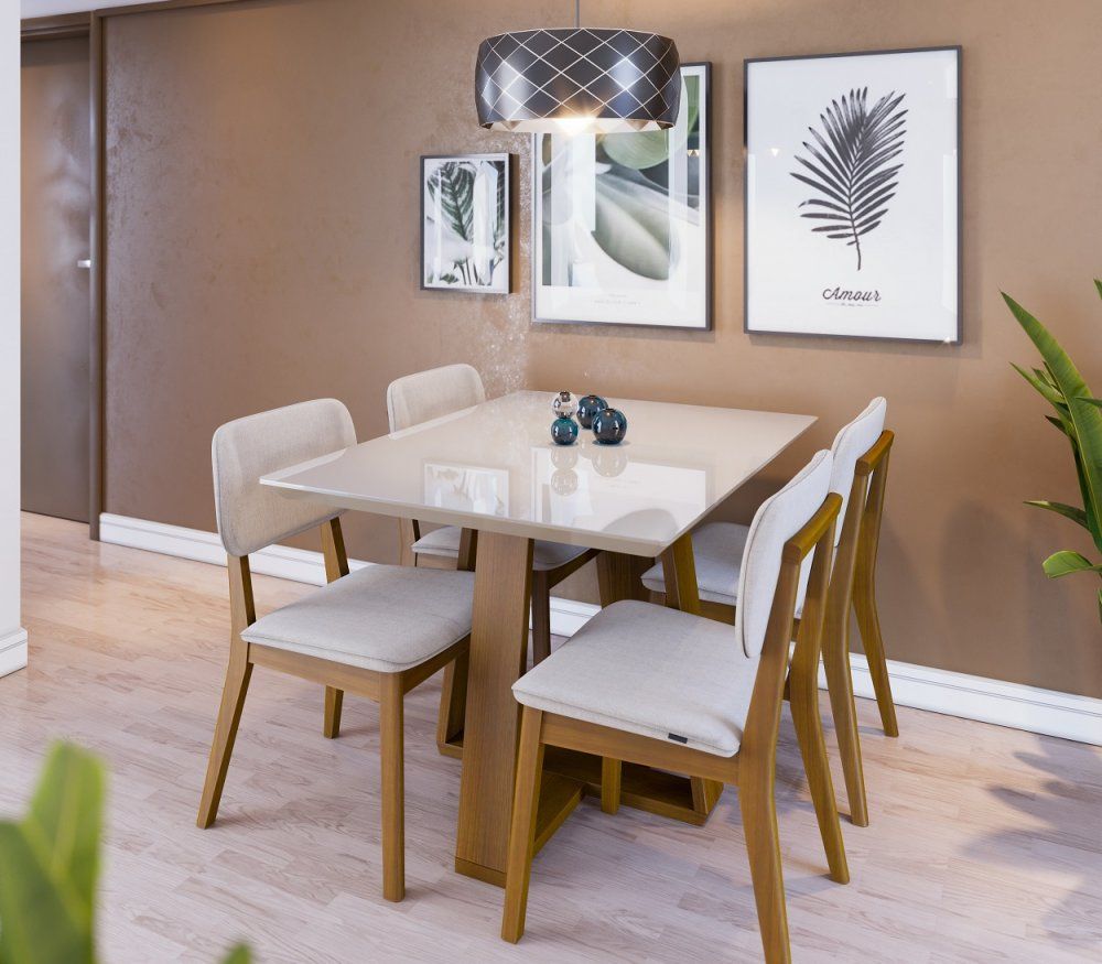 MB. 00411 MESA WOOD 1.2 C/VIDRO RETANGULAR OFF WHITE/NATURE IMCAL