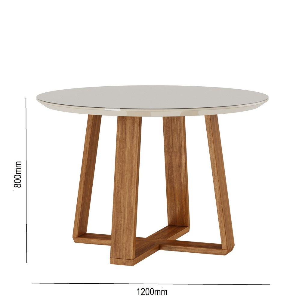 MB. 00911 MESA WOOD 1.2 REDONDA OFF WHITE/NATURE IMCAL