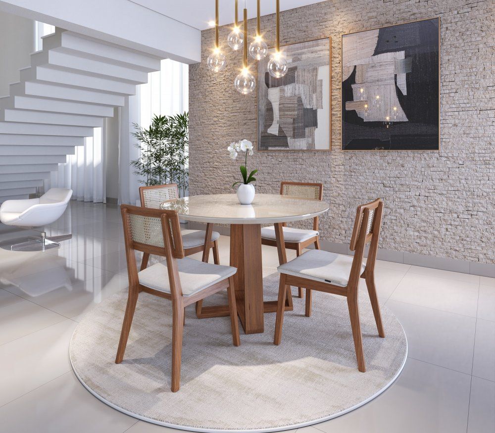 MB. 00911 MESA WOOD 1.2 REDONDA OFF WHITE/NATURE IMCAL