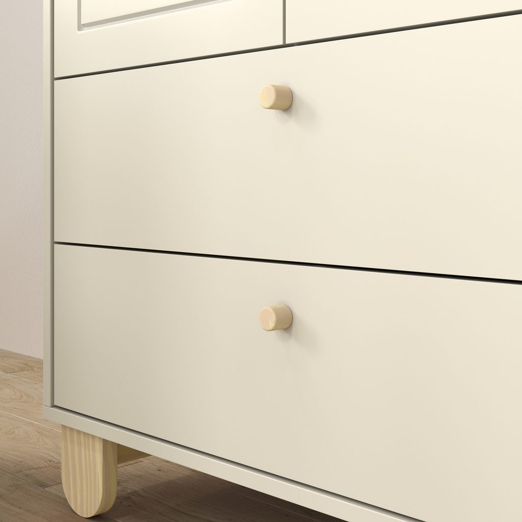 MB. 71271 ROUPEIRO 3 PTS ZUPY SM LAQUEADO OFF WHITE/NATURAL MATIC 