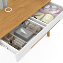 PENTEADEIRA TIFANNY LED LAQUEADO OFF WHITE/ FREIJO/ ECO WOOD MATIC. 51565