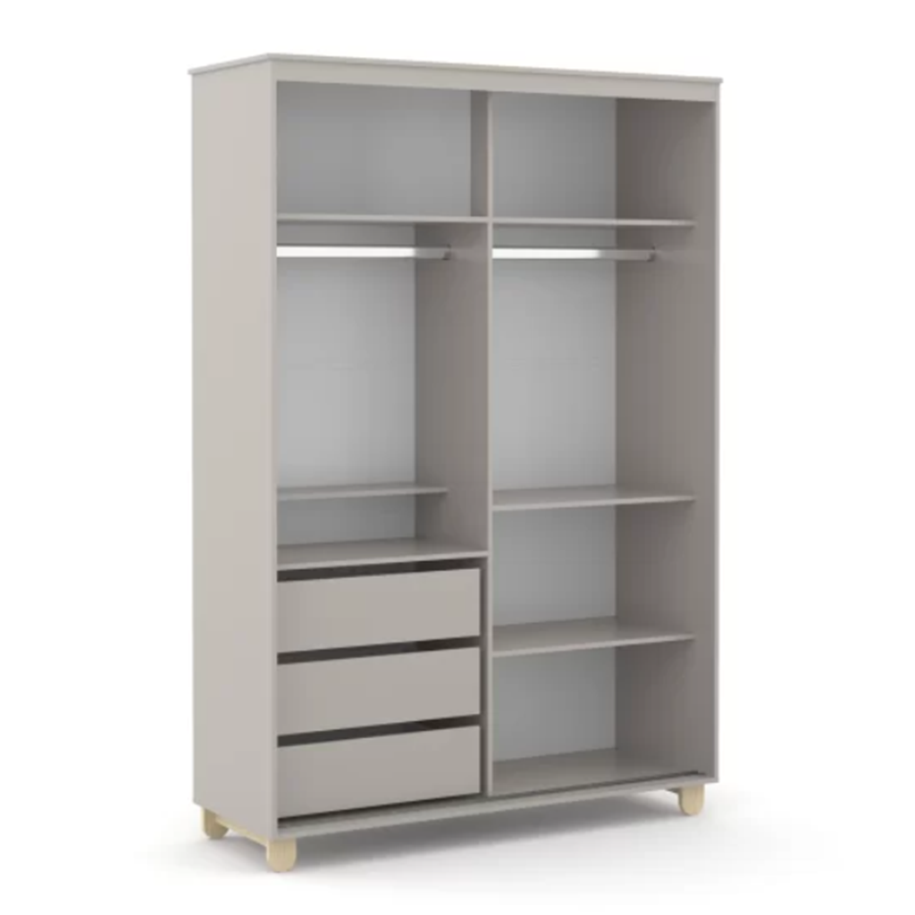 ROUPEIRO 2PTS CORRER ZUPY LAQUEADO CINZA/NATURAL MATIC. 71072