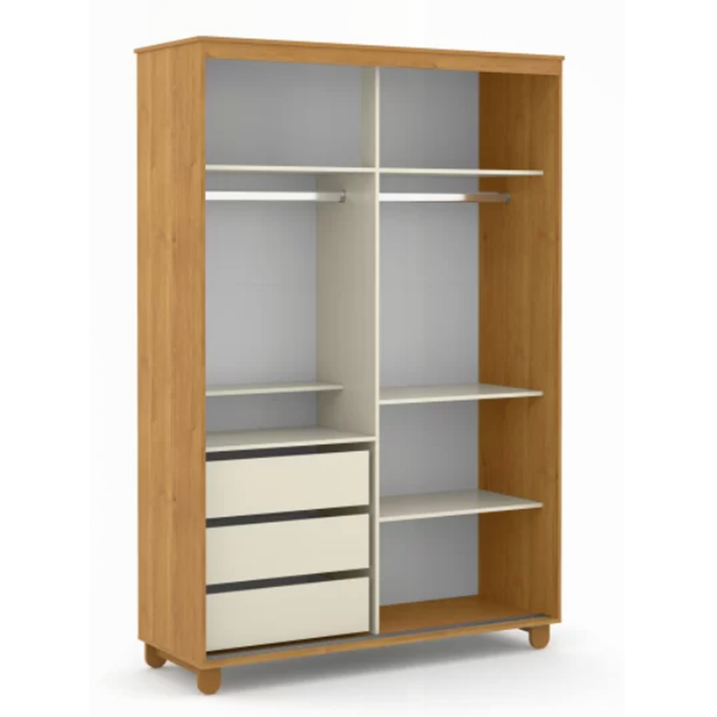 ROUPEIRO 2PTS CORRER ZUPY LAQUEADO FREIJO/OFF WHITE/ECO WOOD MATIC. 71070