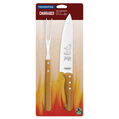 2PCS CARVING SET CHURRASCO TRAMONTINA 22399/074