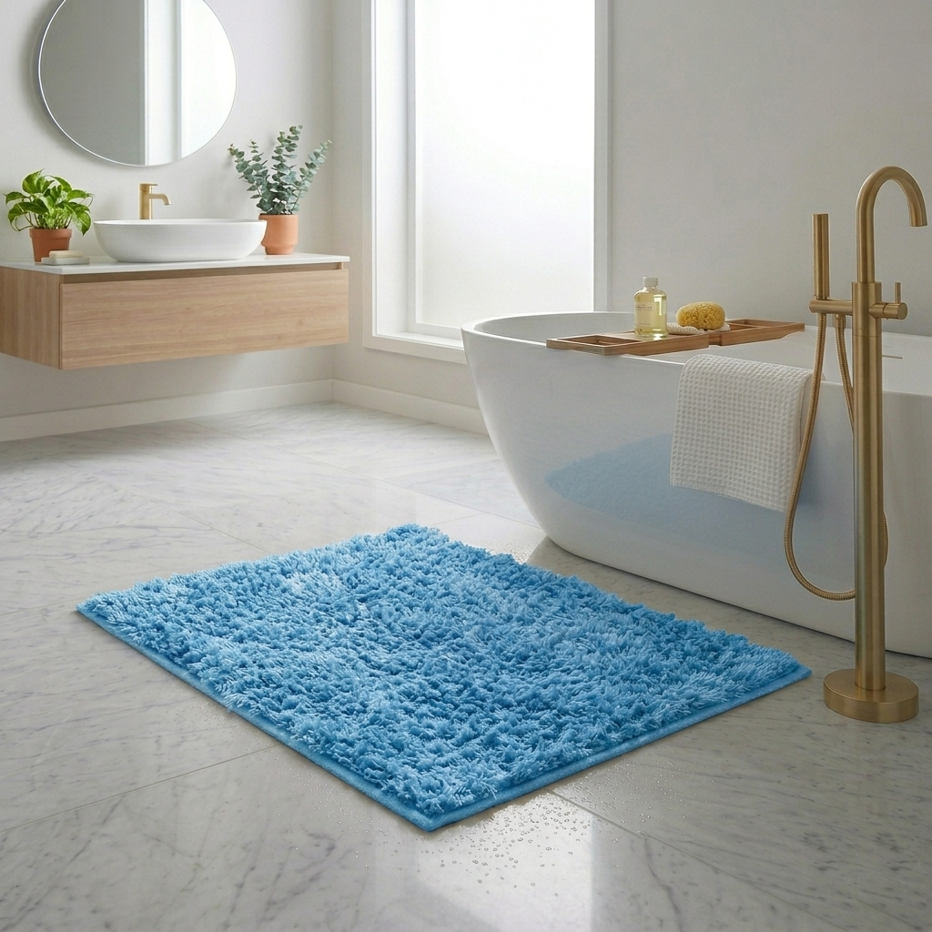 LM. BLEND CHENILLE MAT ITEM:8M0087 COL 10:BLUE 43X60