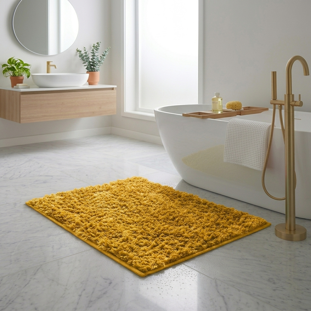 LM. BLEND CHENILLE MAT ITEM:8M0087 COL 23:YELLOW 60X90