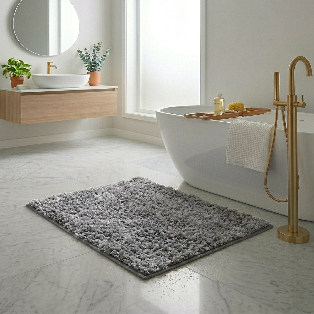LM. BLEND CHENILLE MAT ITEM:8M0087 COL 36:GREY 60X90