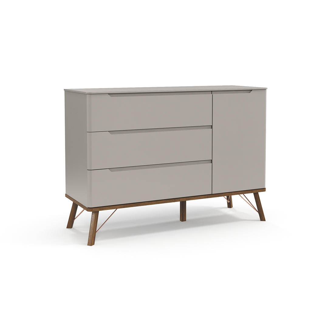 COMODO ALBI LAQUEADO CINZA/ECO WOOD. 20097