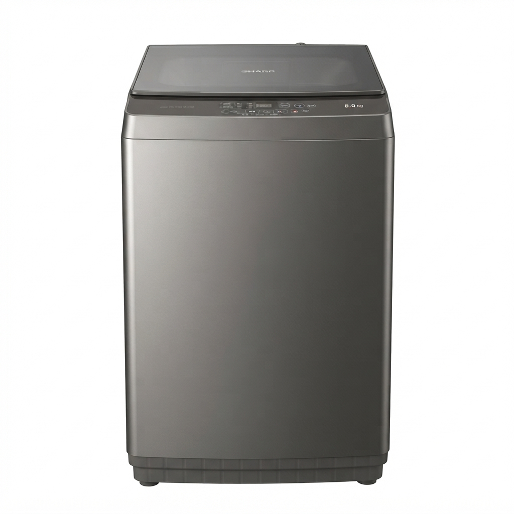 MACHINE A LAVER TOP LOAD 8KG-LAVAGE CHAUD/FROID-GRIS CLAIR SHARP. ESMS85CX-I