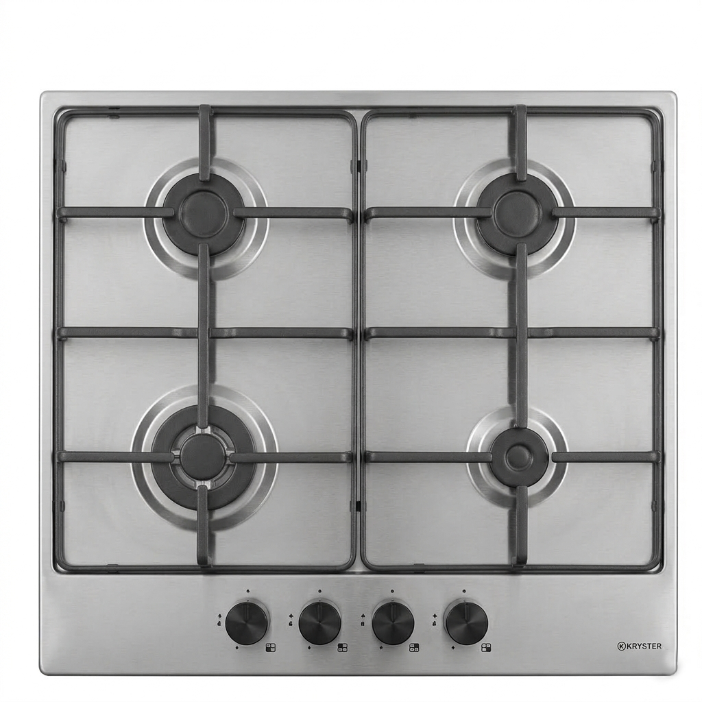 EL. PLAQUE DE CUISSON 60CM 04 FEUX A GAZ - INOX KHOB64G KRYSTER