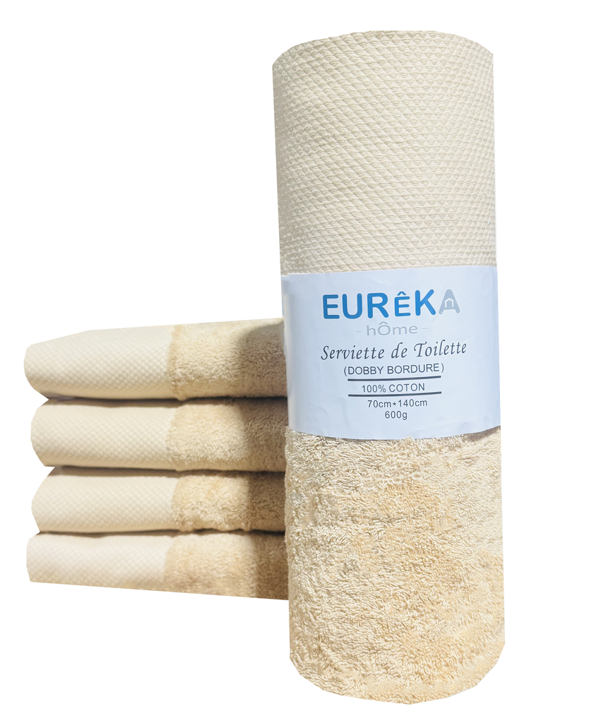 LM. BD71BG Serviette avec Bordure Dobby 70X140 600GR COL:BEIGE