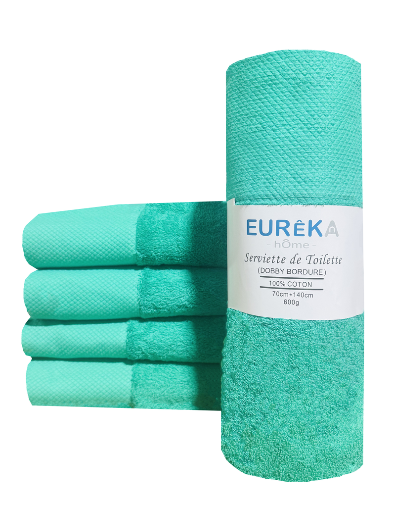 LM. BD71VR Serviette avec Bordure Dobby 70X140 600GR COL:VERT