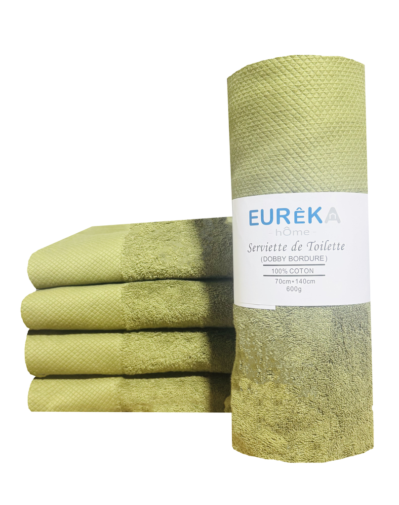 Serviette avec Bordure 70X140 600GR COL:KHAKI