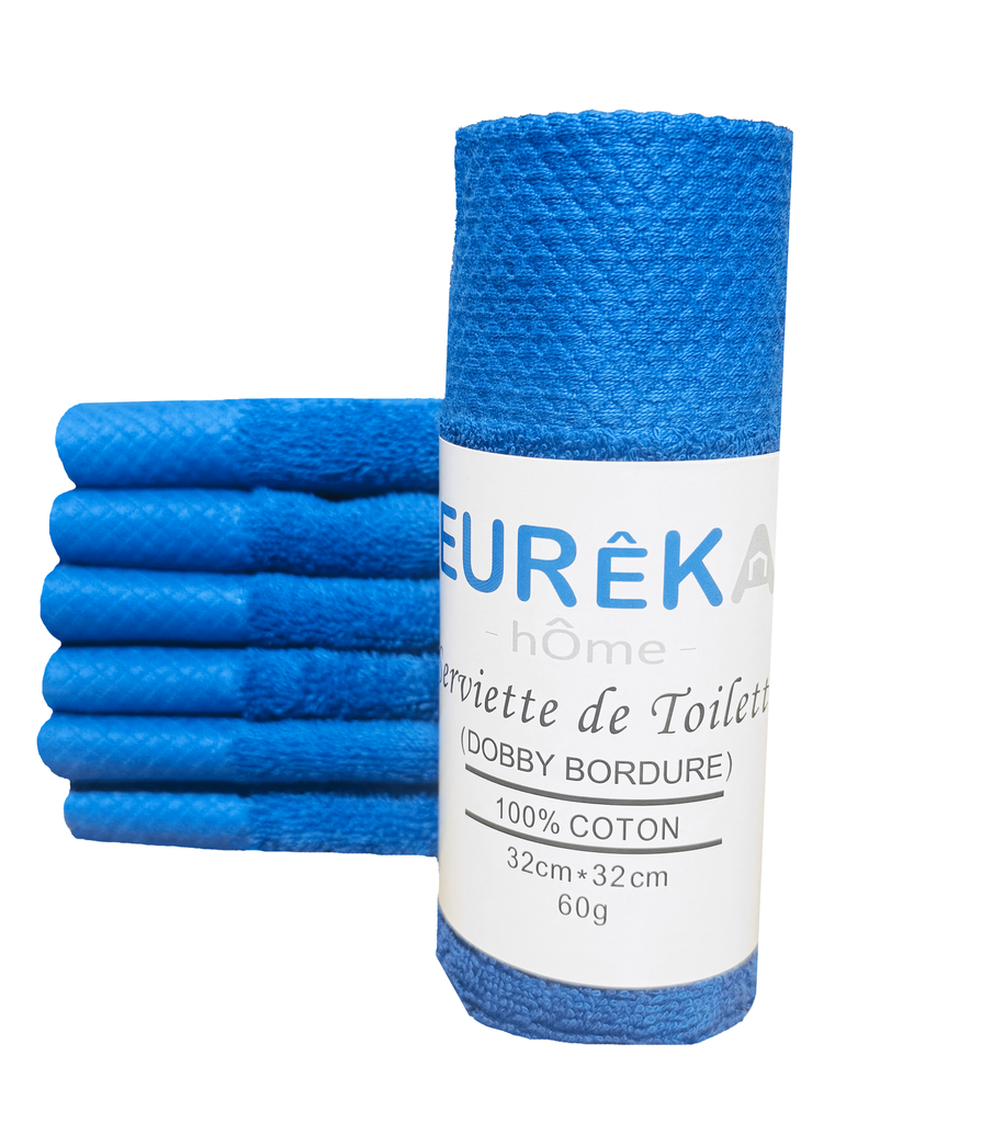 Serviette avec Bordure Dobby 32X32 60GR Col: Bleu Marine