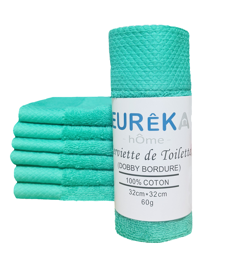 Serviette avec Bordure Dobby 32X32 60GR Col:Vert