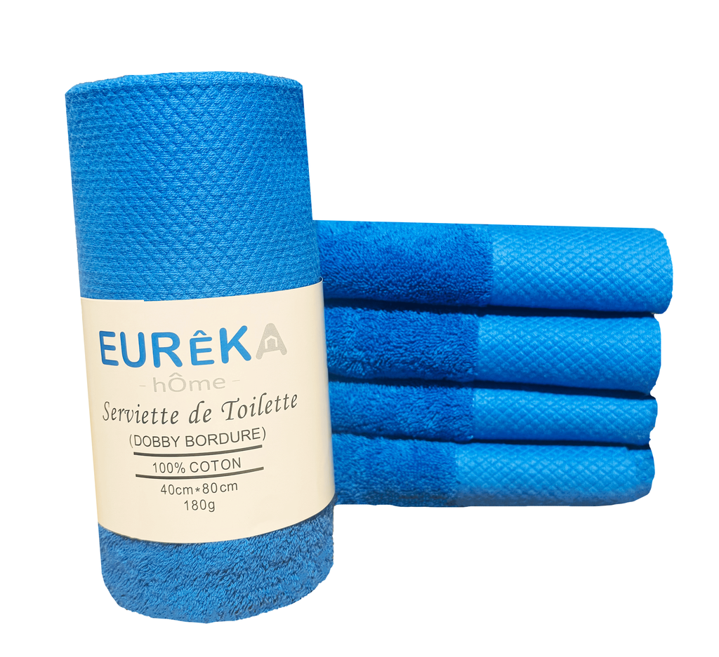 Serviette avec Bordure Dobby 40X80 180GR COL:DARK BLUE