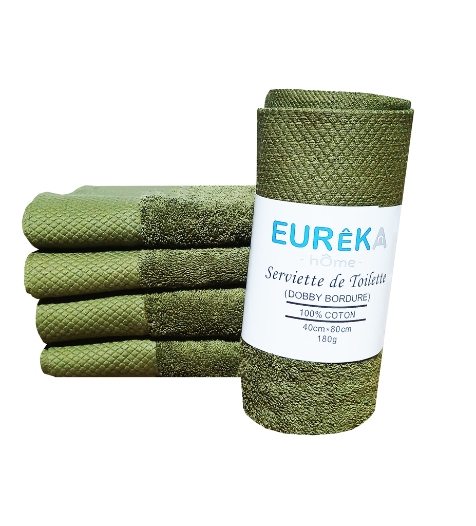 BD48K Serviette avec Bordure Dobby 40X80 180GR COL:KHAKI