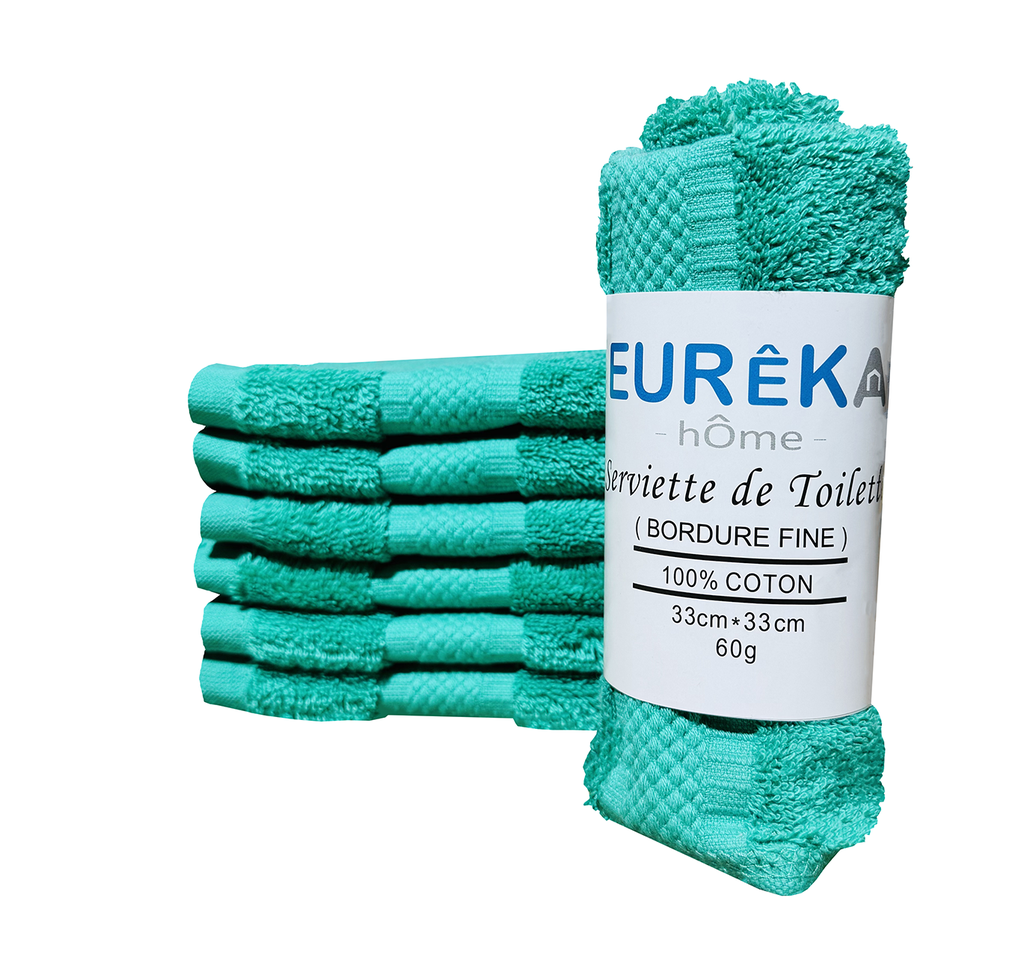 SERVIETTE DOBBY AVEC BORDURE FINE 33X33 60GR COL:VERT