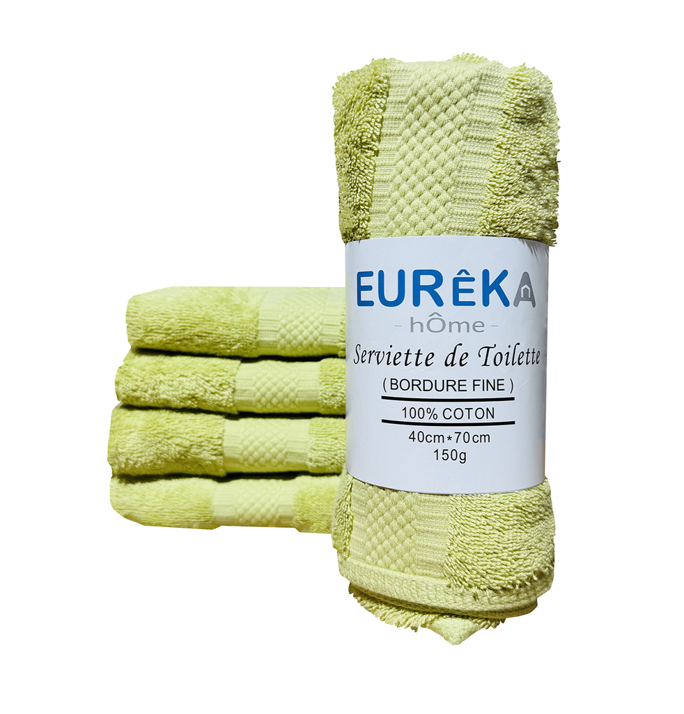 LM. BF47V SERVIETTE DOBBY AVEC BORDURE FINE 40x70 150GR COL:VERT