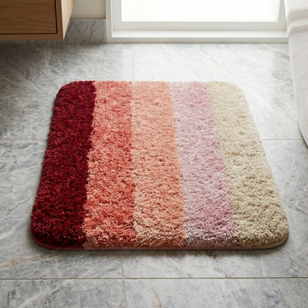 SHADED POLYMICON BATHMAT ITEM:9M2357 COL:MAROON 60X90