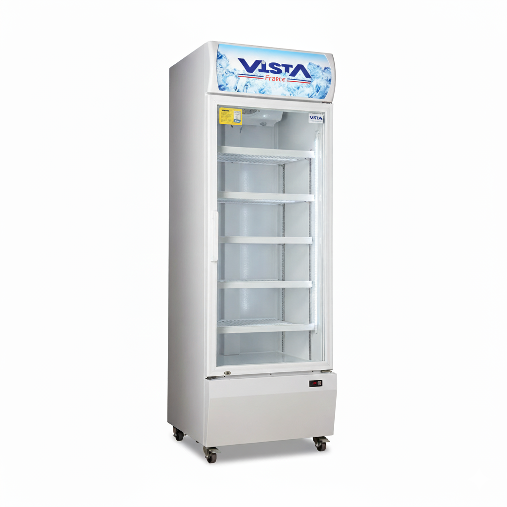 VITRINE REFRIGEREE 1PORTE 600L BLANC/NOIR VISTA SC60WH/BL