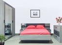 MB. COMMODE 3 TIRROIRS + LIT 140X190CM + CHEVET-ARMOIRE 2PORTES COULISSANTES. LEONARD 140 EUROP (15 COLIS)