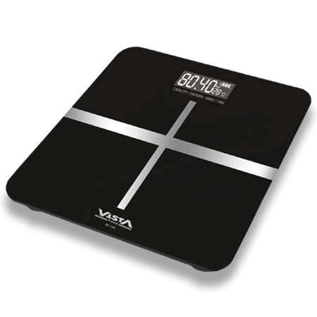 PESE PERSONNE DIGITAL jusqu'à 180kg-black/silver/WHITE VISTA. BS180