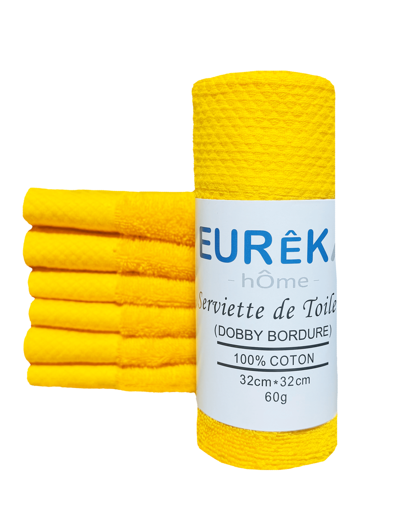 Serviette avec Bordure Dobby 32X32 60GR Col: Orange