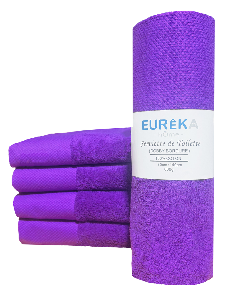 LM. BD71V Serviette avec Bordure Dobby 70X140 600GR COL:VIOLET