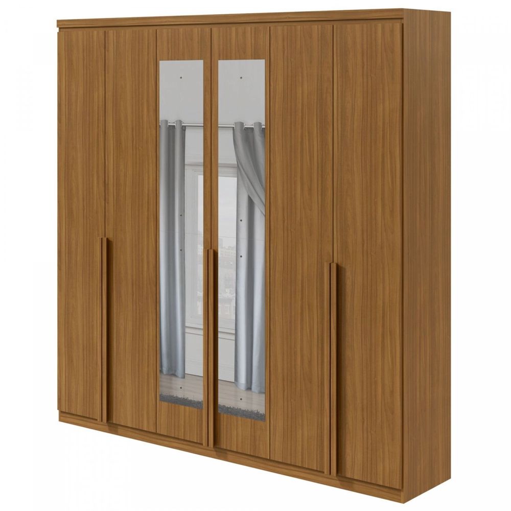 MB. ALONZO 6 DOORS WARDROBE 2021 WITH MIRROR CARVALHO NATURALE 5994459468 LOPAS