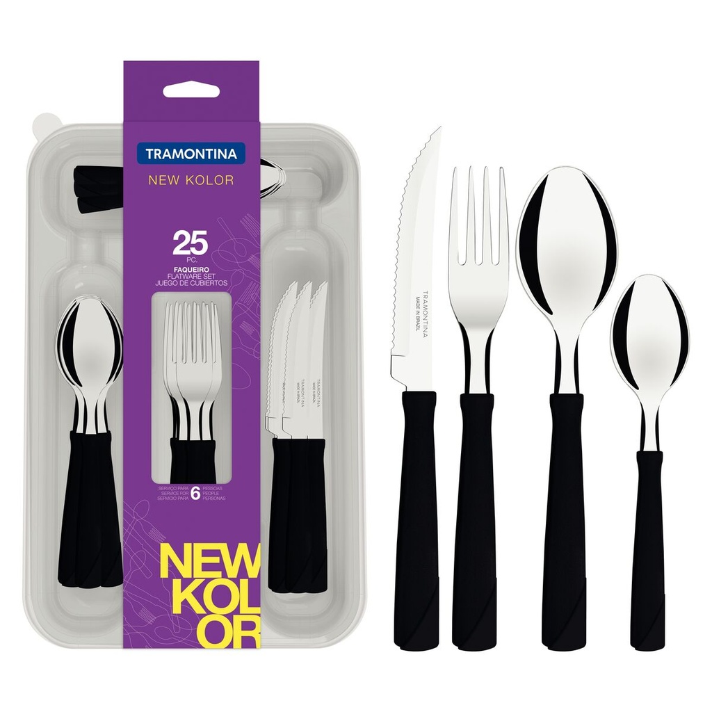 VR. 25PCS TABLEWARE SET NEW KOLOR TRAMONTINA 23198/075