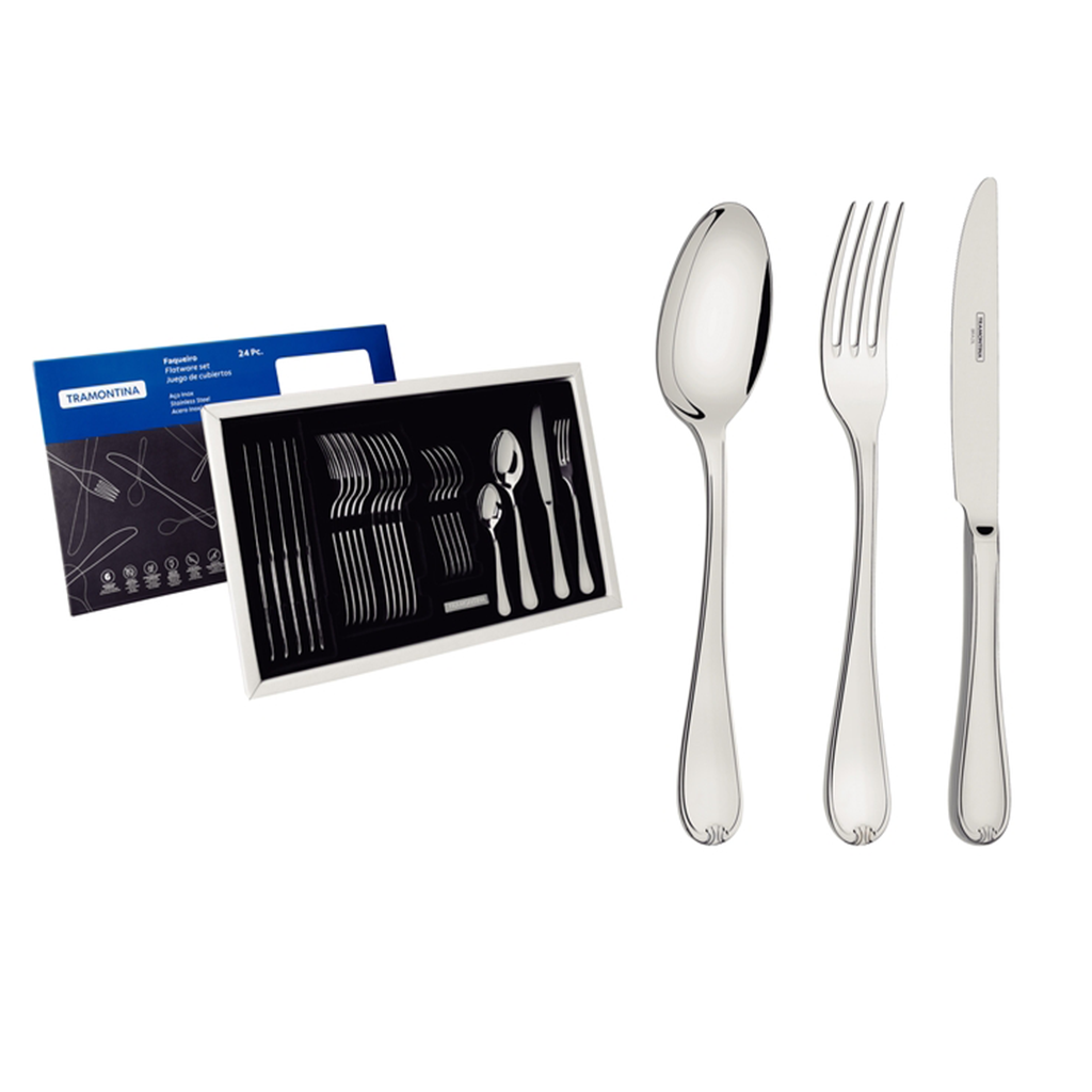 24PCES FLATWARE SET VICENZA TRAMONTINA. 66924/003