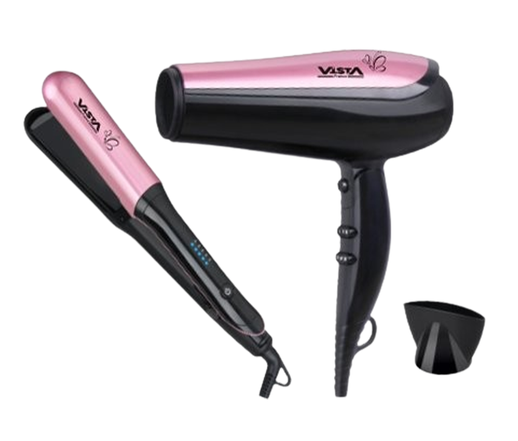 SET DE BEAUTE- SECHOIR PLIABLE 220W- LISSEUR CERAMIQUE 30mm-5 Reglages de temperature (6pcs) VISTA.HDS7510