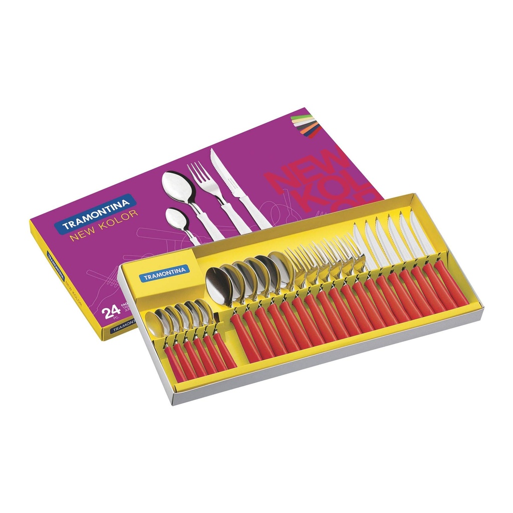 24 PCS TABLEWARE SET NEW KOLOR TRAMONTINA 23199/762