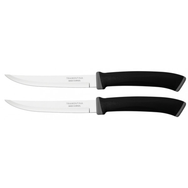 2 PCS STEAK KNIVES W/PLAIN EDGE SET TRAMONTINA 23493/205