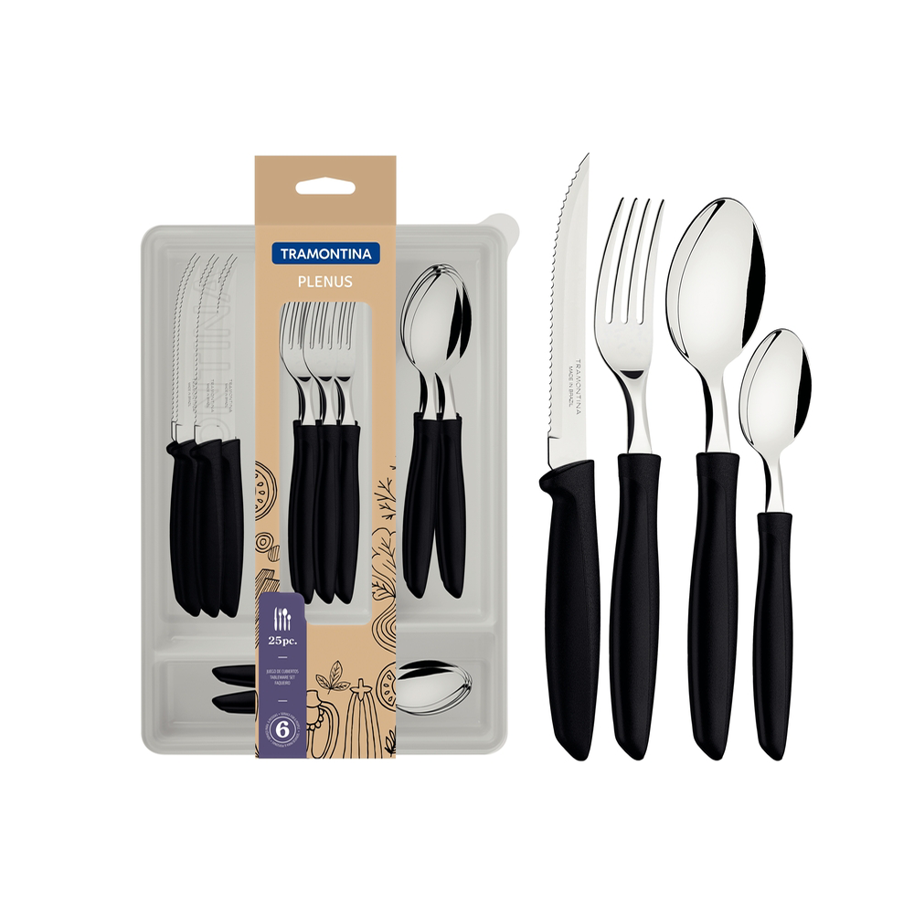 25 PCS FLATWARE SET PLENUS TRAMONTINA 23498/030 TRAMONTINA 23498/030