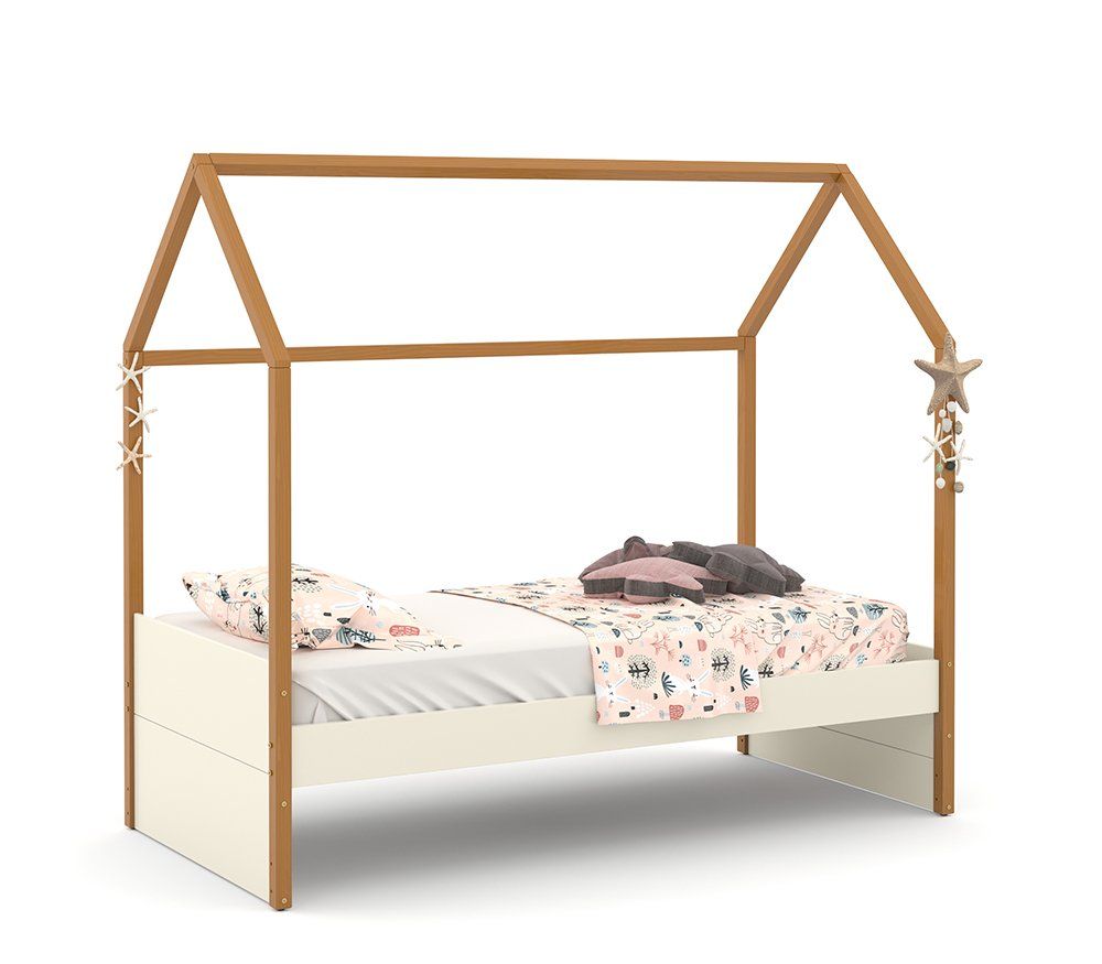 MINI CAMA LIV LAQUEADO OFF WHITE/FREIJO MATIC. 51480