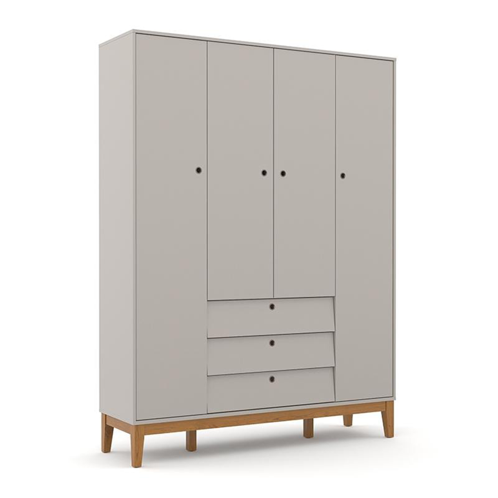 ROUP 4PTS UNIQUE LAQUEADO CINZA/ECO WOOD MATIC. 71077