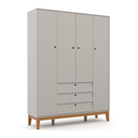 ROUP 4PTS UNIQUE LAQUEADO CINZA/ECO WOOD MATIC. 71077