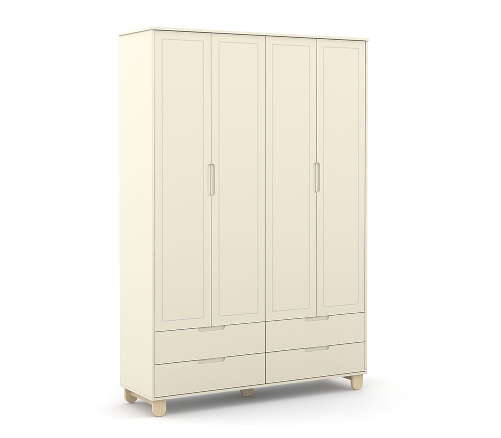 ROUPEIRO 4PTS ZUPY CLEAN LAQUEADO OFF WHITE/NATURAL MATIC. 71152