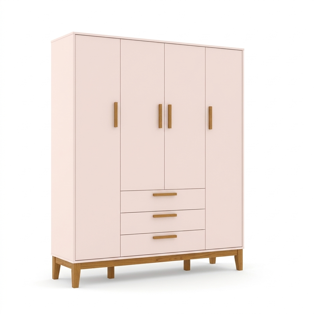 ROUPEIRO 4PTS NATURE CLEAN LAQUEADO ROSE/ECO WOOD MATIC. 70907