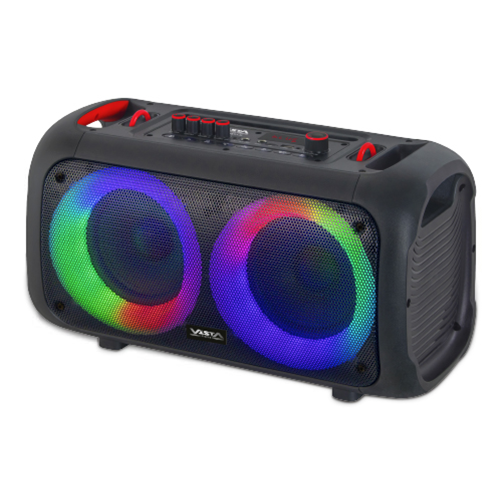 ENCEINTE PORTABLE 2X6,5"+1" - RECHARGEABLE - BLUETOOTH - USB - SD- FM - TWS - TELECOMMANDE - AUX - MICRO - 40W - 4500W PMPO - SANGLE DE TRANSPORT VISTA SP9926BT