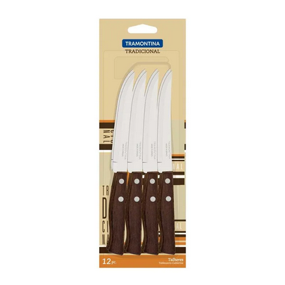 VR. 1Set de 12 couteaux à steak avec manche en bois Polywood 22212/905 TRAMONTINA