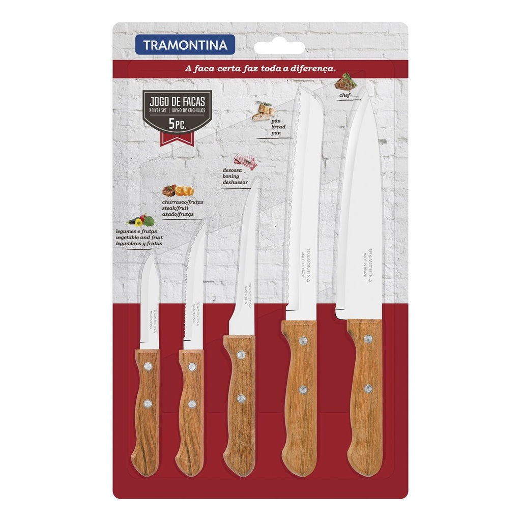 VR. 5 PCS KNIVES SET DYNAMIC 22399/082 TRAMONTINA