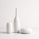 HP291 LOT DE 3 VASE DECORATIF BLANC