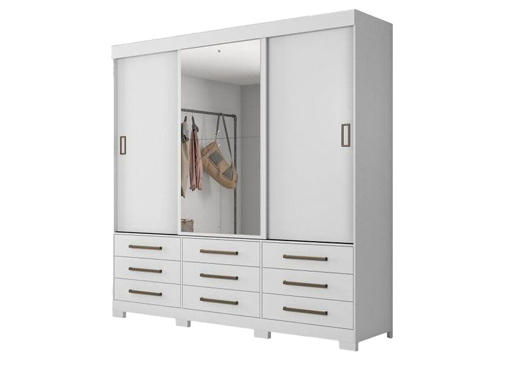 MB. NT5030/127 WARDROBE ON MDP WHITE NOTAVEL