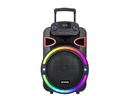 SP962BT BAFFLE AMP TROLLEY 12" + 1,5" RECHARGEABLE - USB - FM - 1 MICRO - BLUETOOTH - TWS - TELECOMMANDE - 40W - 4500W PMPO VISTA