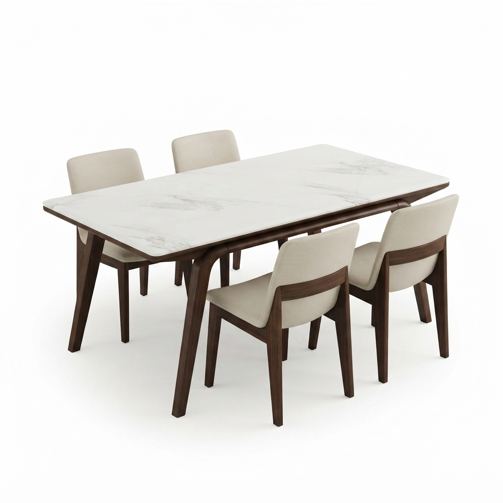 Y-61078 + M5 TABLE À MANGER 1,6 + 4 CHAISE À MANGER