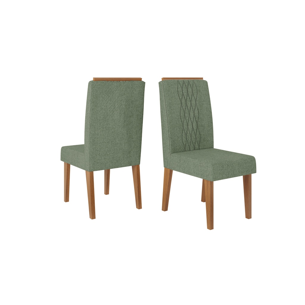 CONJUNTO CADEIRA LIA (02 UND) FREIJO/LINHO MATE 420X990X605mm 231428225 DJ MOVEIS
