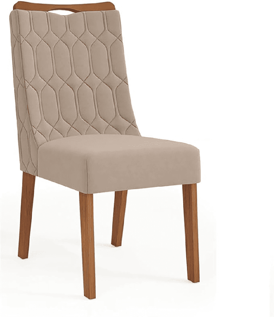CONJUNTO CADEIRA BIA (02 UND) FREIJO/SUEDE AREIA 955X425X545mm 289658220 DJ MOVEIS